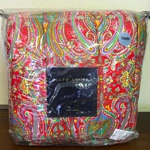 RALPH LAUREN Bright Colorful Paisley Twin Comforter Original Package NEW RARE!!!